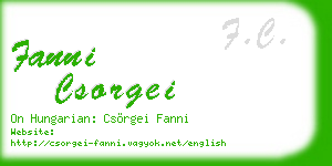 fanni csorgei business card