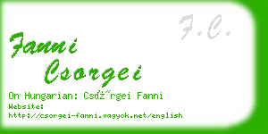 fanni csorgei business card